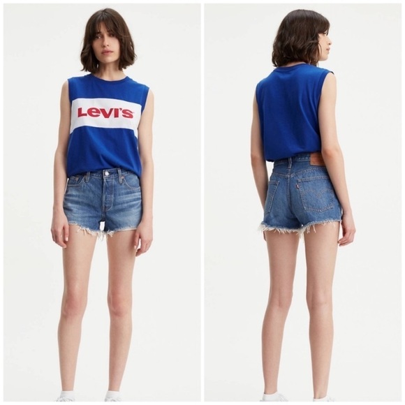 Levi's Pants - Levi’s 501 Raw Hem Denim Shorts